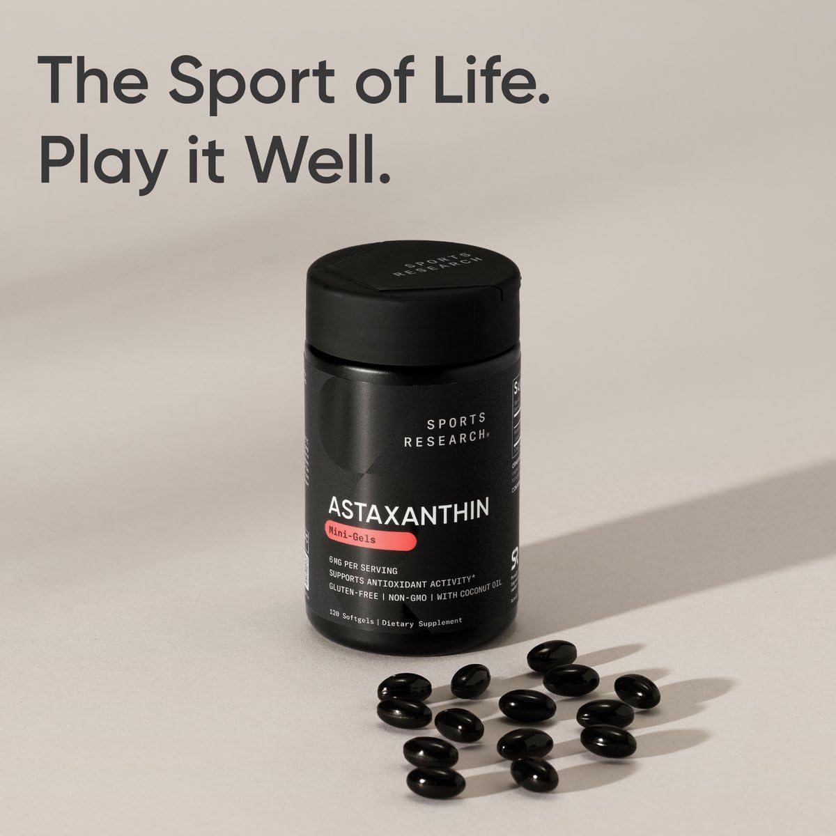 Sports Research Triple Strength Astaxanthin 12mg with Organic Coconut Oil - Antioxidant Supplement, Non-GMO Verified & Gluten Free - 60 Softgels - Nirvana Guru