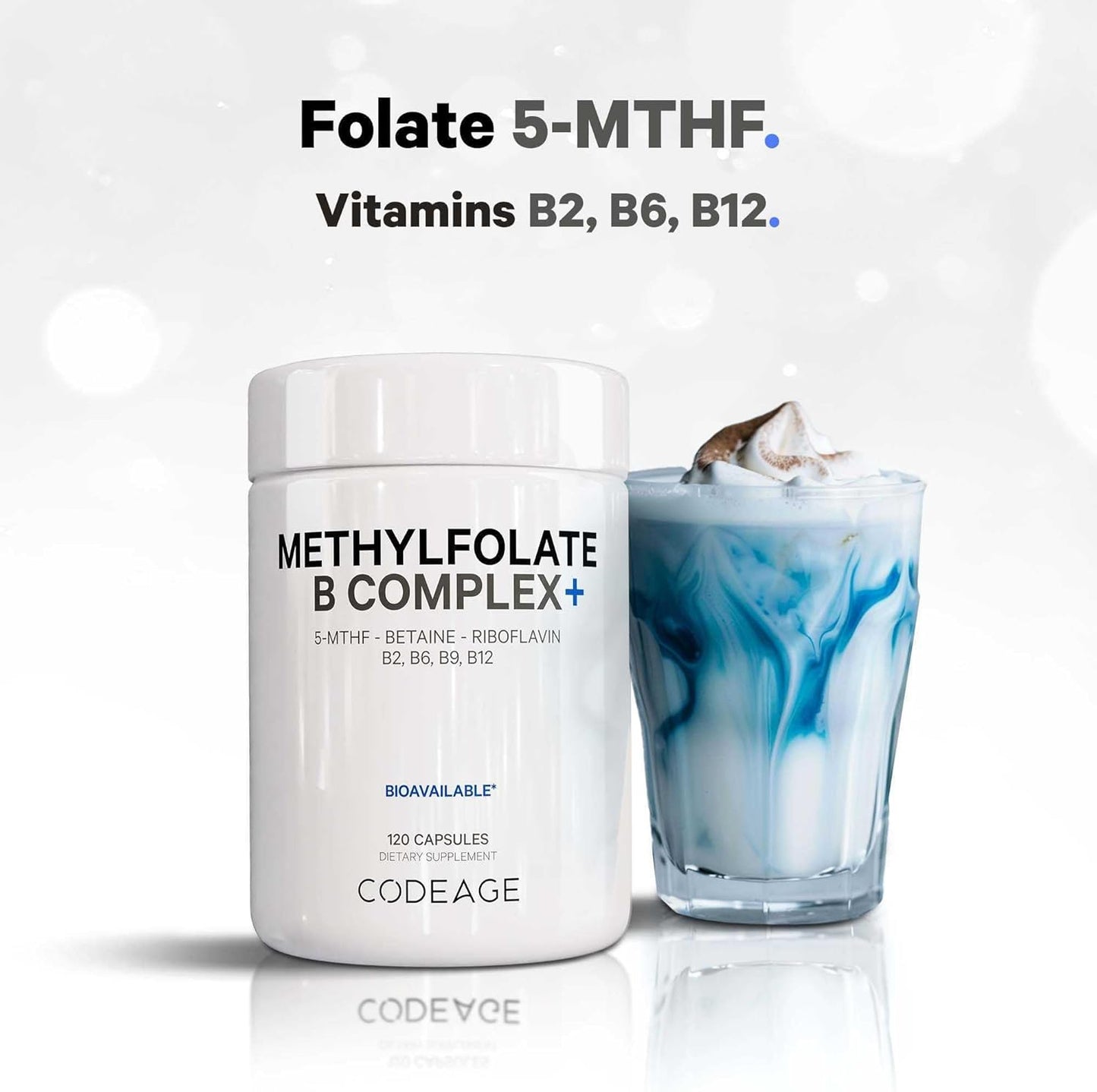 Codeage Methylfolate B Complex Supplements - 5 MTHF, Methylcobalamin 1000mcg Methylated Vitamin B12, Riboflavin, Betaine, Vitamins B6, Methylation Cycle MTHFR - 2 Months - 120 Capsules - Nirvana Guru
