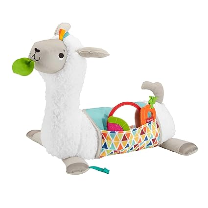 Fisher-Price Baby Toy Grow-with-Me Tummy Time Llama Wedge Support with Mirror, Teether & Rattle for Developmental Play Newborns Ages 0+ Months Nirvana Guru