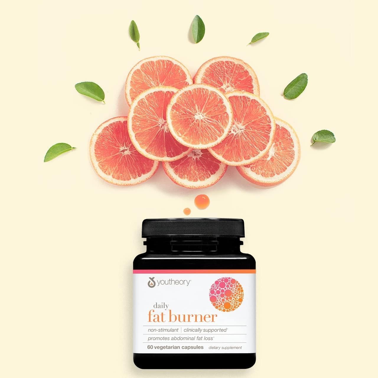 Youtheory Daily Fat Burner - Supports Body Composition & Metabolism - with Citrus Fruit Blend, Chromium & Cayenne Extract - Gluten, Soy & Dairy Free - 60 Vegetarian Capsules - Nirvana Guru