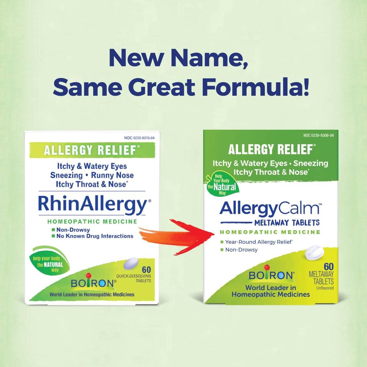 Boiron AllergyCalm Tablets for Relief from Allergy and Hay Fever Symptoms of Sneezing, Runny Nose, and Itchy Eyes or Throat - 60 Count - Nirvana Guru