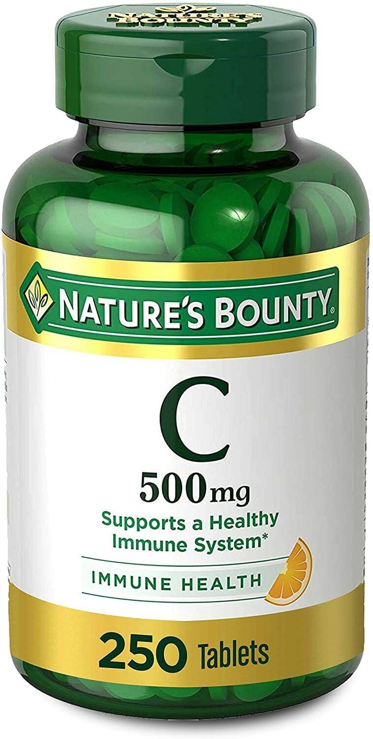 Nature's Bounty Vitamin C, Supports a Healthy Immune System, Vitamin Supplement, 500mg, 250 Tablets Nirvana Guru