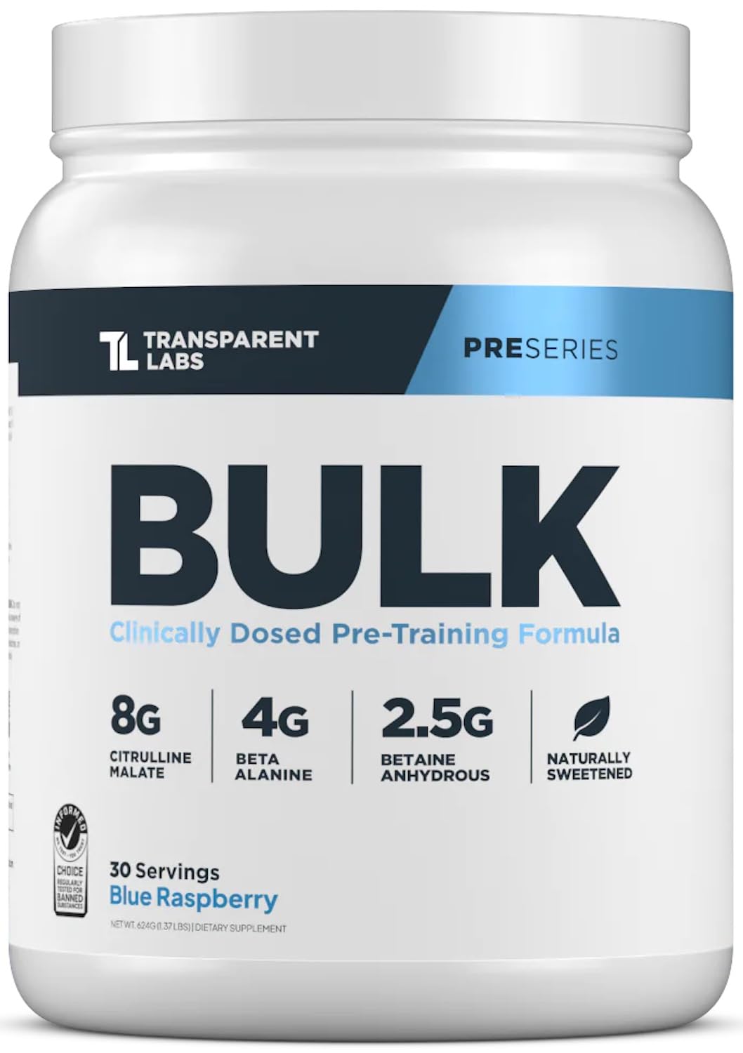 Transparent Labs Bulk Pre Workout Powder - Naturally Sweetened Advanced Pre-Workout Formula for Muscle Building and Strength - 30 Servings, Peach Mango Nirvana Guru