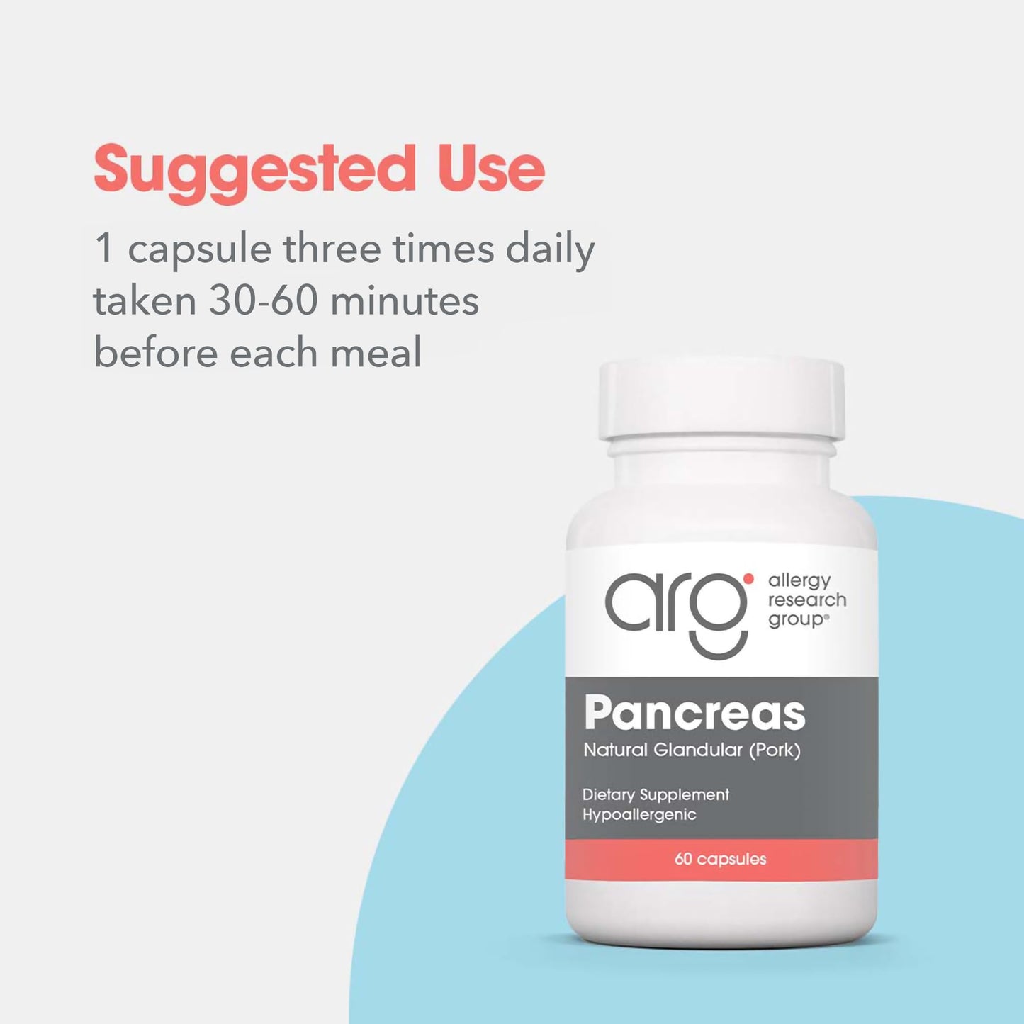Allergy Research Group Pancreas Supplement - Pancreatic Enzymes for Women and Men, Digestive Pork Pancreas Powder Capsules, Healthy Digestion Support - 720 Capsules Nirvana Guru