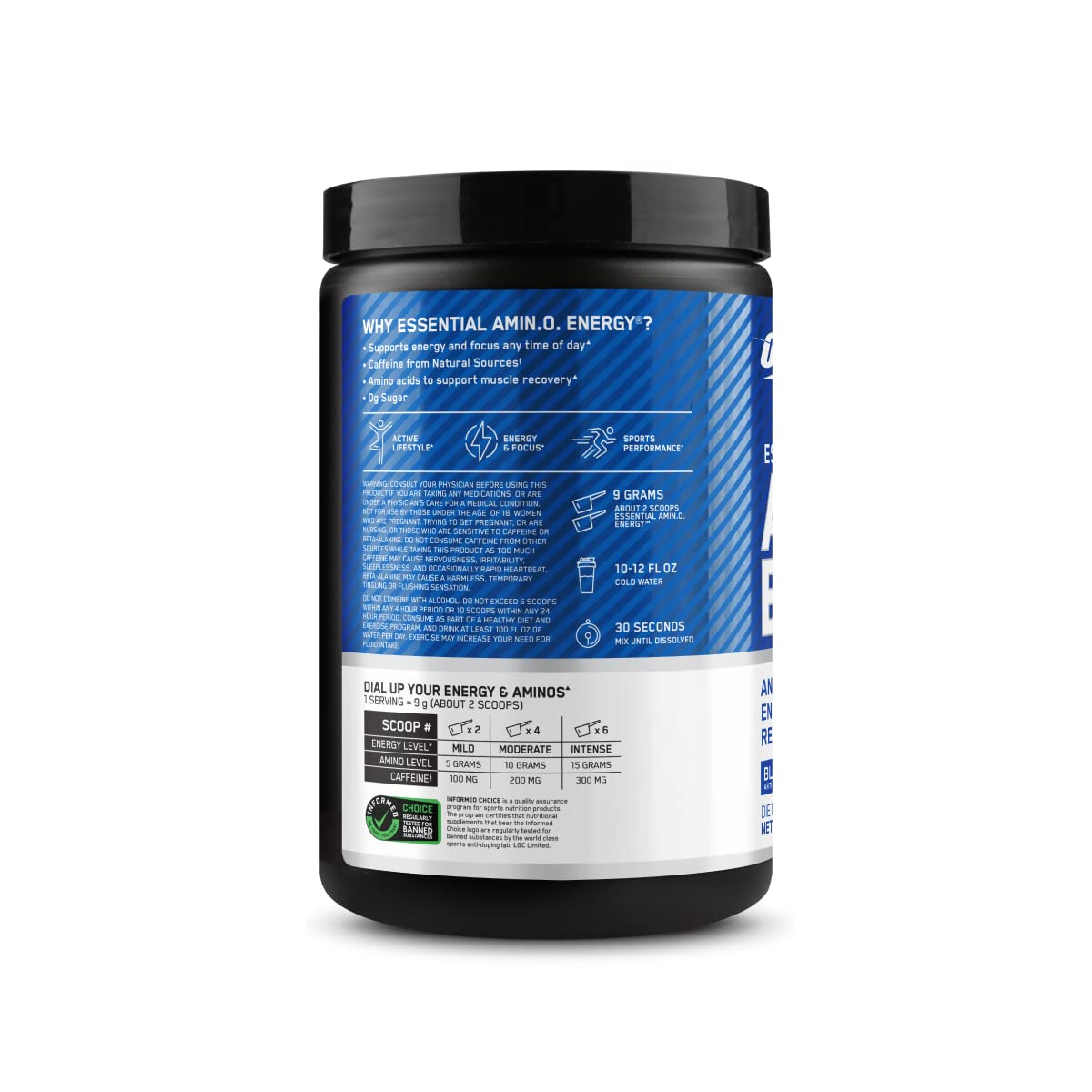Optimum Nutrition Amino Energy - Pre Workout with Green Tea, BCAA, Amino Acids, Keto Friendly, Green Coffee Extract, Energy Powder - Concord Grape, 65 Servings (Packaging May Vary)