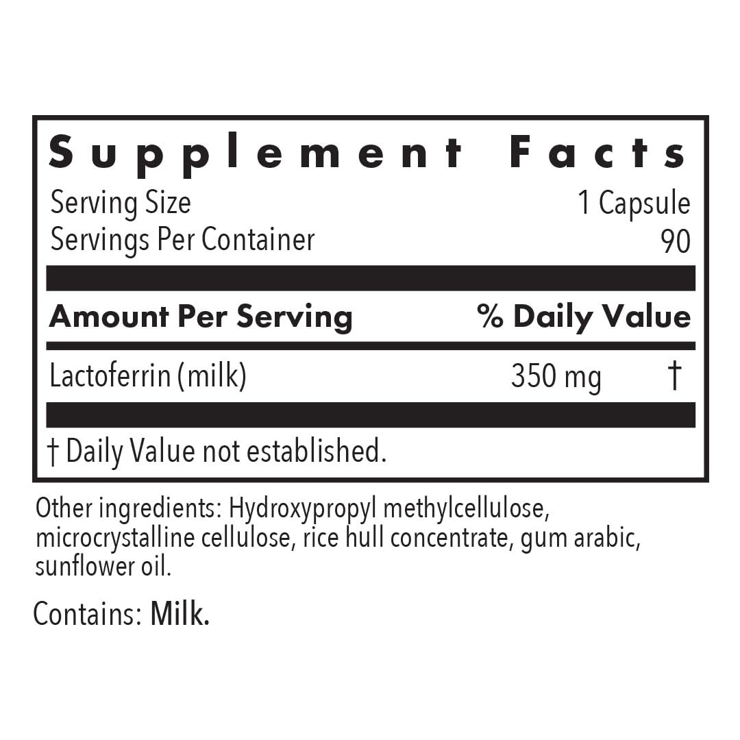 Allergy Research Group Laktoferrin Supplement - Lactoferrin Supplements 350mg, Bovine Colostrum, Immune Peptide, Iron Supplements, Vegicaps - 90 Count Nirvana Guru