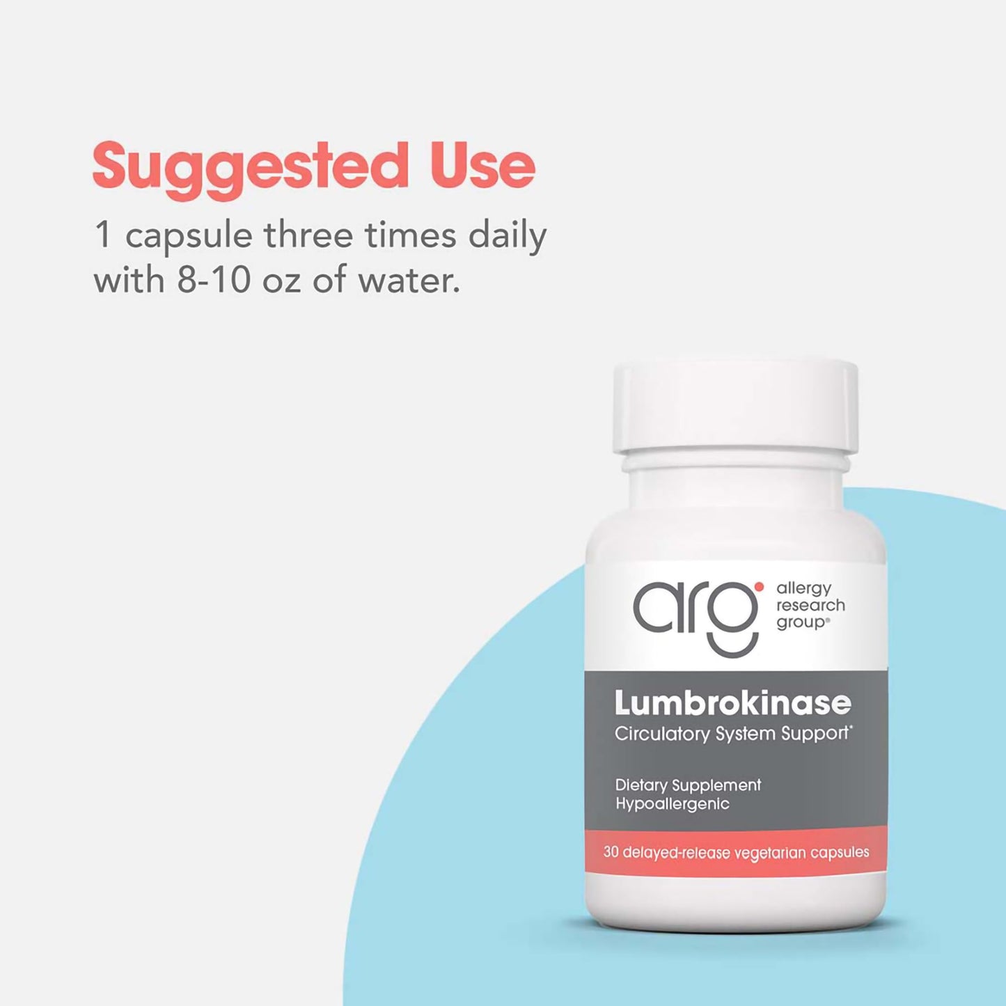 Allergy Research Group Lumbrokinase Supplement - Enzyme for Circulatory System Support, Supports Blood Circulation Already in The Normal Range, Cardiovascular Health - 60 Vegetarian Capsules Nirvana Guru