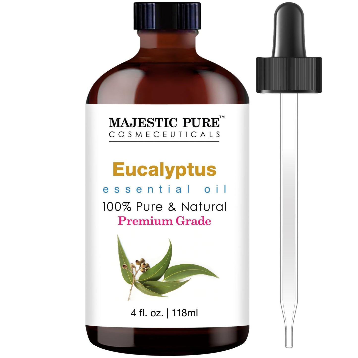 Majestic Pure Lavender Essential Oil with Glass Dropper | 100% Pure and Natural Lavender Oil | Premium Grade Essential Oils for Diffusers, Skin, Aromatherapy, Massage | 4 Fl Oz - Nirvana Guru