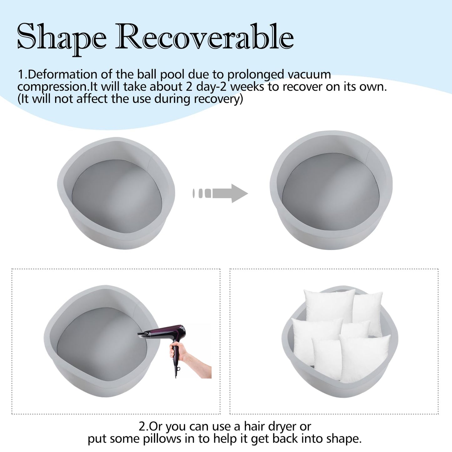 Foam Ball Pit, 35.4"x 11.8" Ball Pits for Toddlers, Soft Round Kiddie Baby Playpen Ball Pool for Kids, Ideal Gift for Babies Indoor and Outdoor Game, Grey, (Balls not Included) Nirvana Guru
