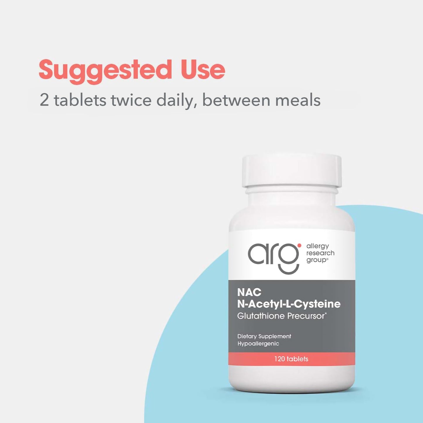 Allergy Research Group NAC Supplement - N-Acetyl-L-Cysteine, Glutathione Precursor, Supports Immune Function, Healthy Mucus Clearance, Free Form Amino Acid, Hypoallergenic - 120 Count Nirvana Guru