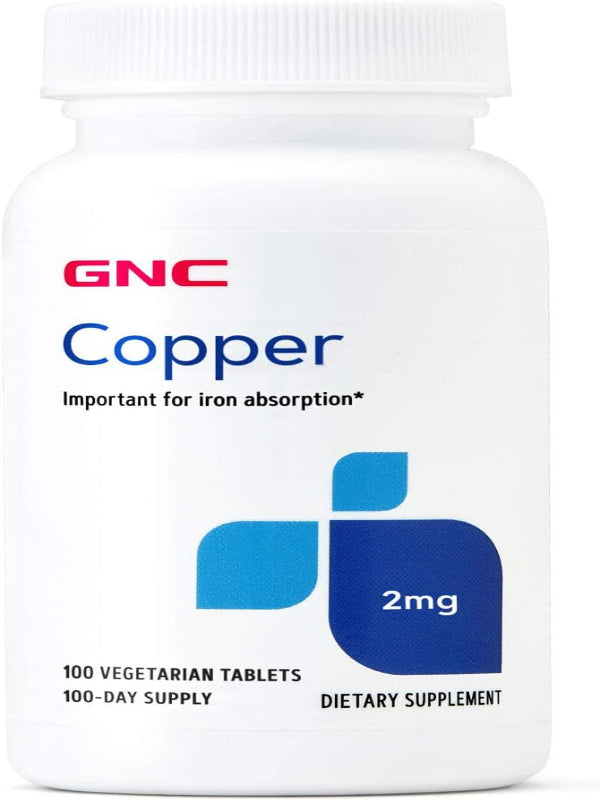 GNC Copper 2mg, Important for Iron Absorption, 100 Count Nirvana Guru