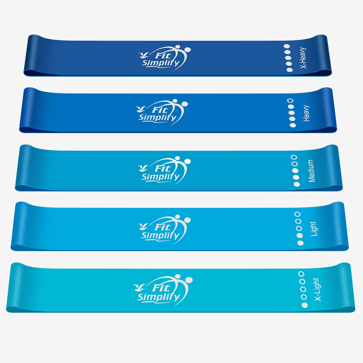 Fit Simplify Resistance Loop Exercise Bands with Instruction Guide and Carry Bag, Set of 5 Nirvana Guru