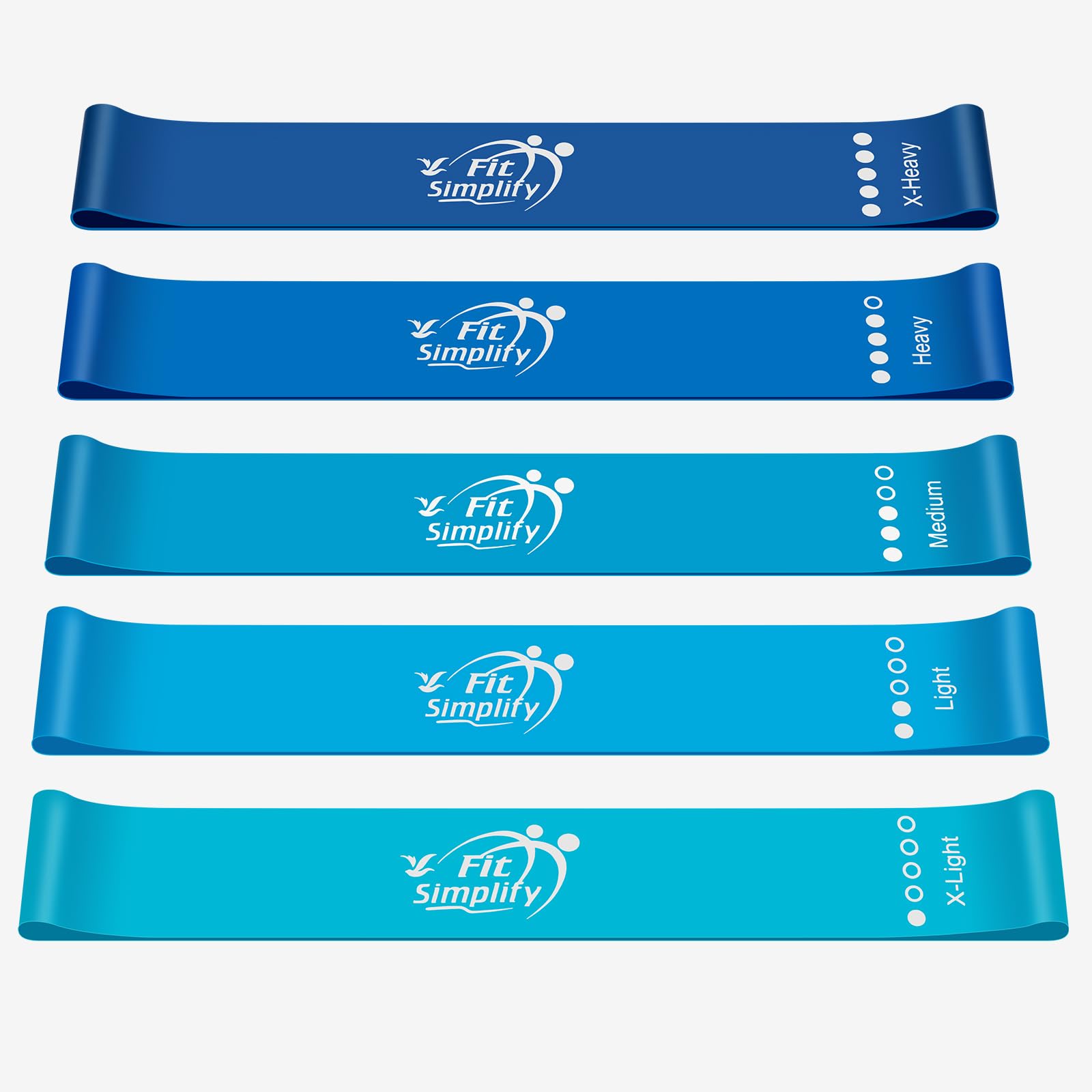 Fit Simplify Resistance Loop Exercise Bands with Instruction Guide and Carry Bag, Set of 5 Nirvana Guru