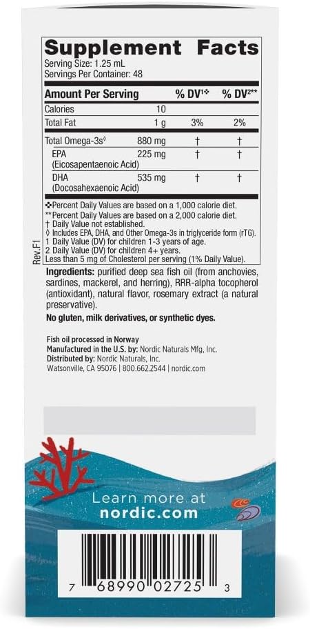 Nordic Naturals Children’s DHA Xtra, Berry Punch - 2 oz for Kids - 880 mg Total Omega-3s with EPA & DHA - Cognitive & Immune Function, Learning, Social Development - Non-GMO - 48 Servings - Nirvana Guru