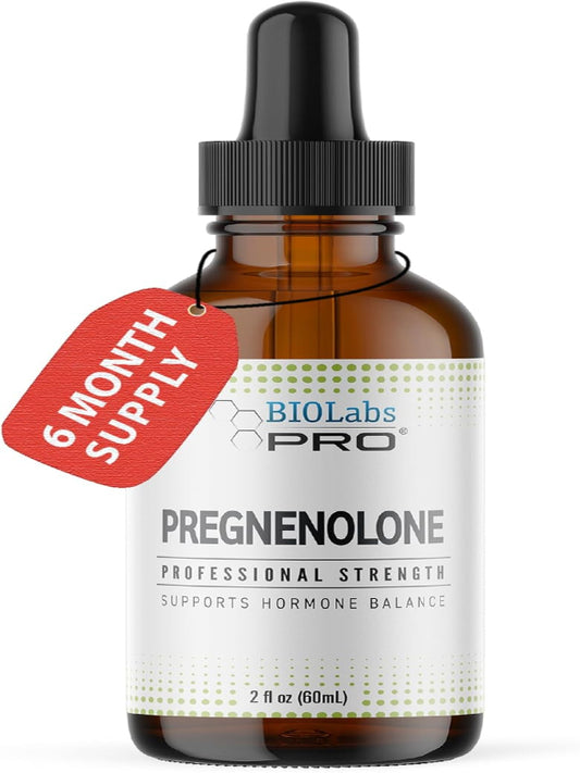 BIOLABS PRO Pregnenolone, Natural Bio-Identical Pregnenolone Oil, Supports Hormone Balance, 2oz Bottle - Six Month Supply Nirvana Guru