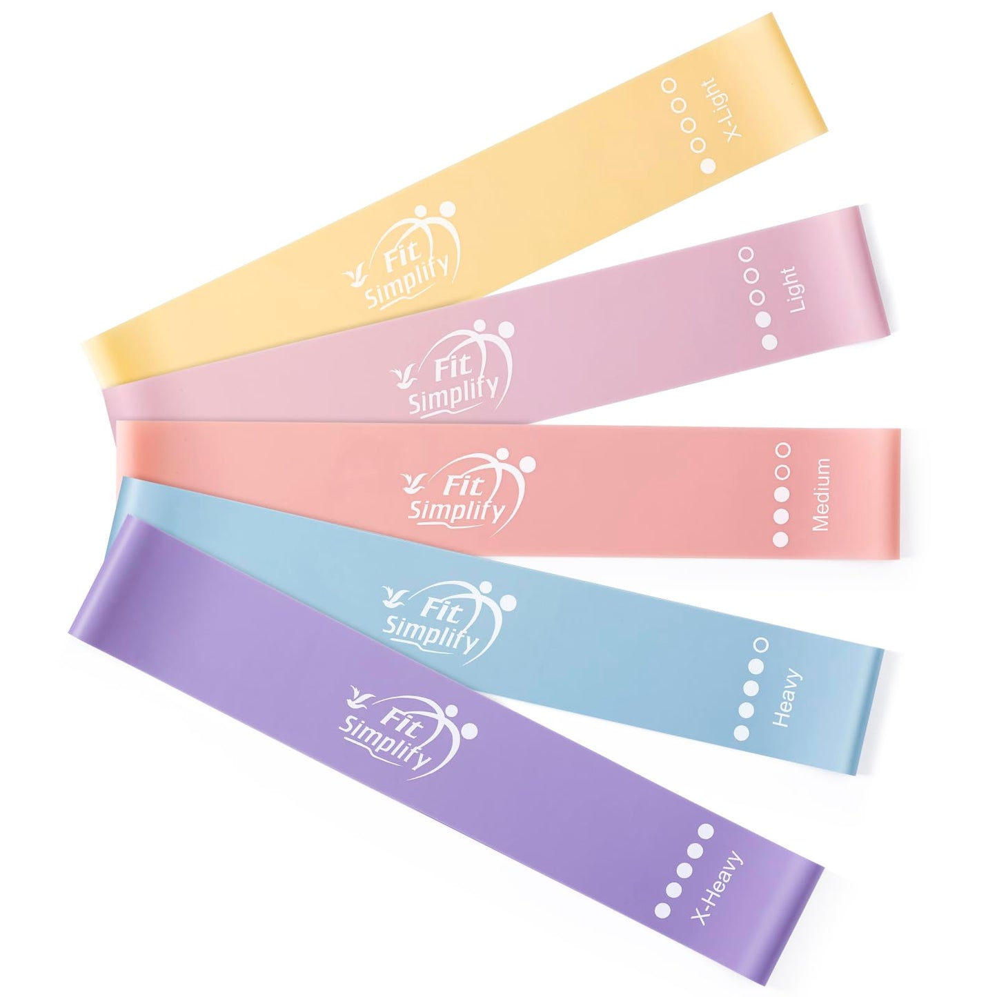 Fit Simplify Resistance Loop Exercise Bands with Instruction Guide and Carry Bag, Set of 5 Nirvana Guru