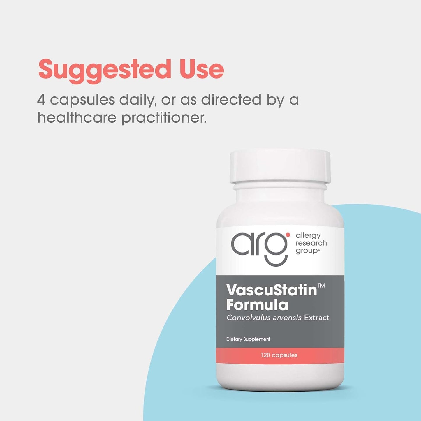 Allergy Research Group VascuStatin Formula Dietary Supplement - Convolvulus arvensis Extract, Healthy Vascularization Function, Phagocytic Activity, Lymphocyte Production - 120 Count Nirvana Guru