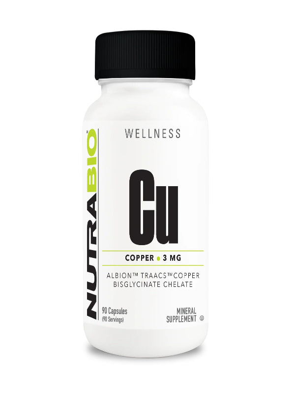 NutraBio Chelated Copper Bisglycinate Supplement (3mg), Immune Support - Copper Supplement- 90 Capsules Nirvana Guru