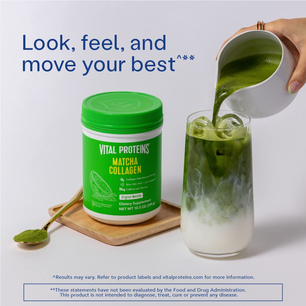 Vital Proteins Matcha Collagen Peptides Powder Supplement, Matcha Green Tea Powder, 10.5 oz, Original Flavored - Nirvana Guru