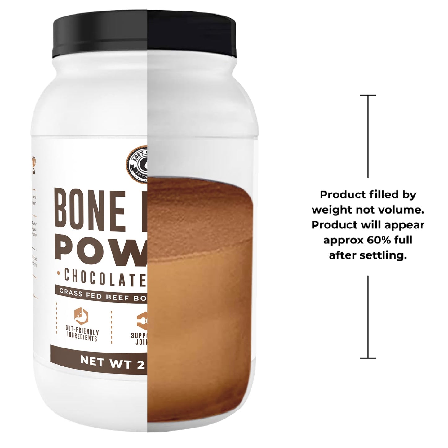 Bone Broth Protein Powder, Chocolate, Grass Fed 2lbs, 42 servings 16g protein, 13g Collagen. Low Carb, 2 net Carb, Dairy Free, Keto Friendly Bone Broth Protein Supplement with Collagen Types I & III - Nirvana Guru