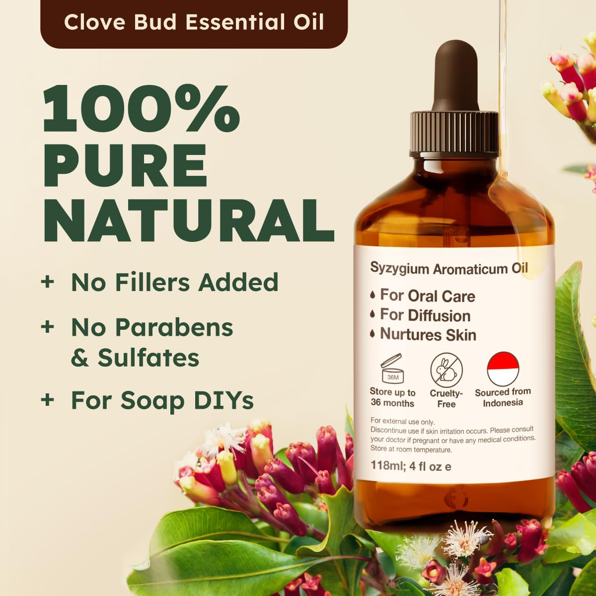 KUKKA essential oils 100% Pure & Natural Lavender Essential Oil for Diffuser, Body, Aromatherapy & Soap Making Scent (4 Fl Oz/118 ml)