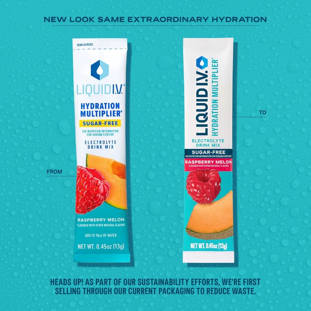 Liquid I.V.® Hydration Multiplier Sugar-Free - Rainbow Sherbet | Electrolyte Powder Drink Mix | 3 Pack (42 Servings) - Nirvana Guru