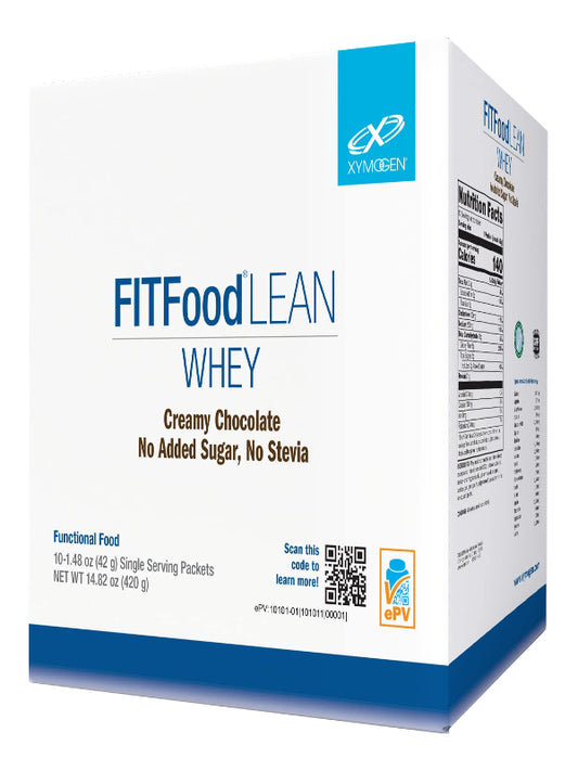 XYMOGEN FIT Food Lean Whey No Added Sugar, No Stevia - BioActive Whey Protein Powder with Natural Immunoglobulins - Supports Healthy Body Composition, Immune Health, Workouts - Chocolate (10 Packets) - Nirvana Guru
