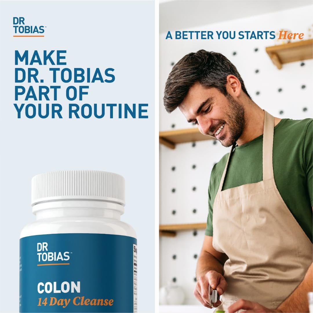 Dr. Tobias Colon 14 Day Cleanse, Advanced Gut Cleanse Detox for Women & Men with Cascara Sagrada, Psyllium Husk, Senna Leaf & Probiotics, Non-GMO Colon Cleanse, 28 Capsules 1-2 Daily