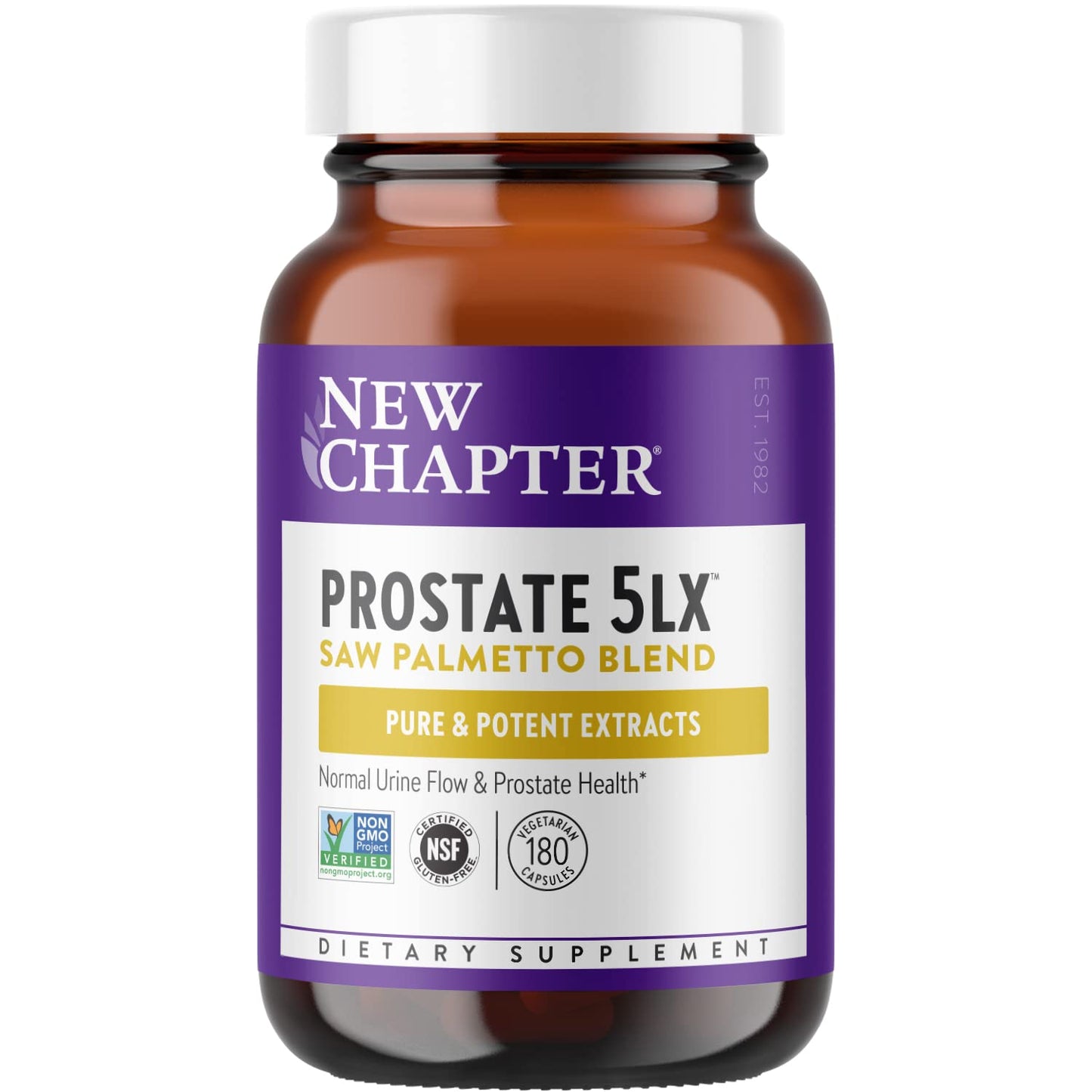 New Chapter Prostate Supplement - Prostate 5LX™ with Clinical Strength Saw Palmetto + Fermented Selenium for Men’s Wellness - 180 ct Vegetarian Capsule - Nirvana Guru