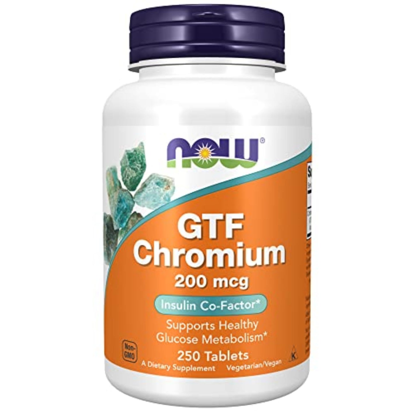 NOW Foods Supplements, GTF (Glucose Tolerance Factor) Chromium 200 mcg, Insulin Co-Factor*, 250 Tablets - Nirvana Guru