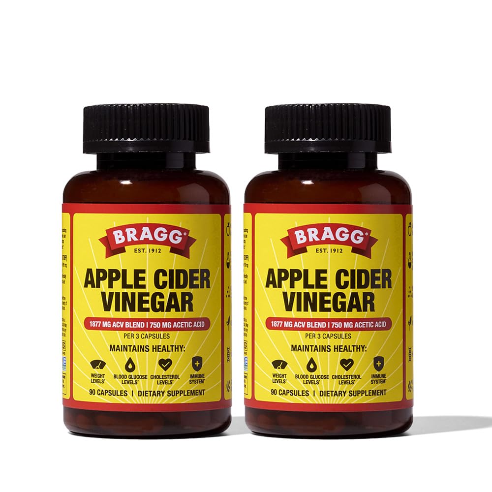 Bragg Apple Cider Vinegar Capsules with Vitamin D and Zinc - 90 Capsules - Supports The Immune System - Nirvana Guru