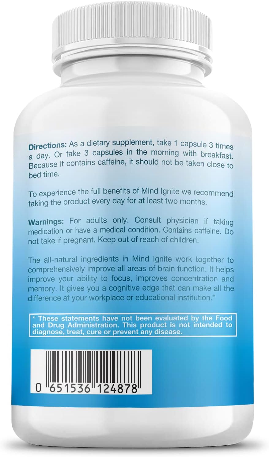 Mind Ignite™ Mental Performance 16 Ingredients - Extra Strength Nootropic Brain Supplement for Focus, Energy, Memory, Clarity, Concentration & More Nirvana Guru