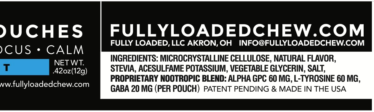 Fully Loaded Alpha Fuel Nootropic Pouches (Wintergreen Fuel) - Nootropic Energy Pouches with Caffeine, Alpha GPC, Tyrosine, Taurine, Guarana and More