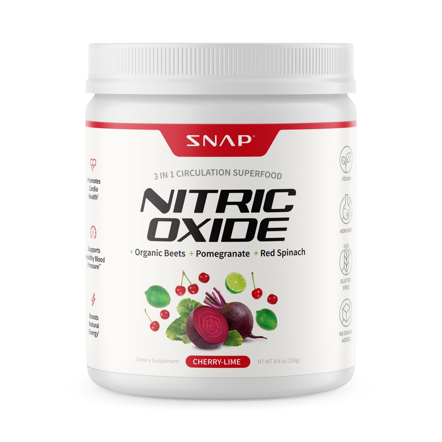 Snap Supplements Organic Beet Root Powder, Nitric Oxide Supplements for Men & Women, Beets, Pomegranate, B Vitamins & Red Spinach, Energy, Heart Health & Circulation Support, 30 Servings, Mixed Berry Nirvana Guru
