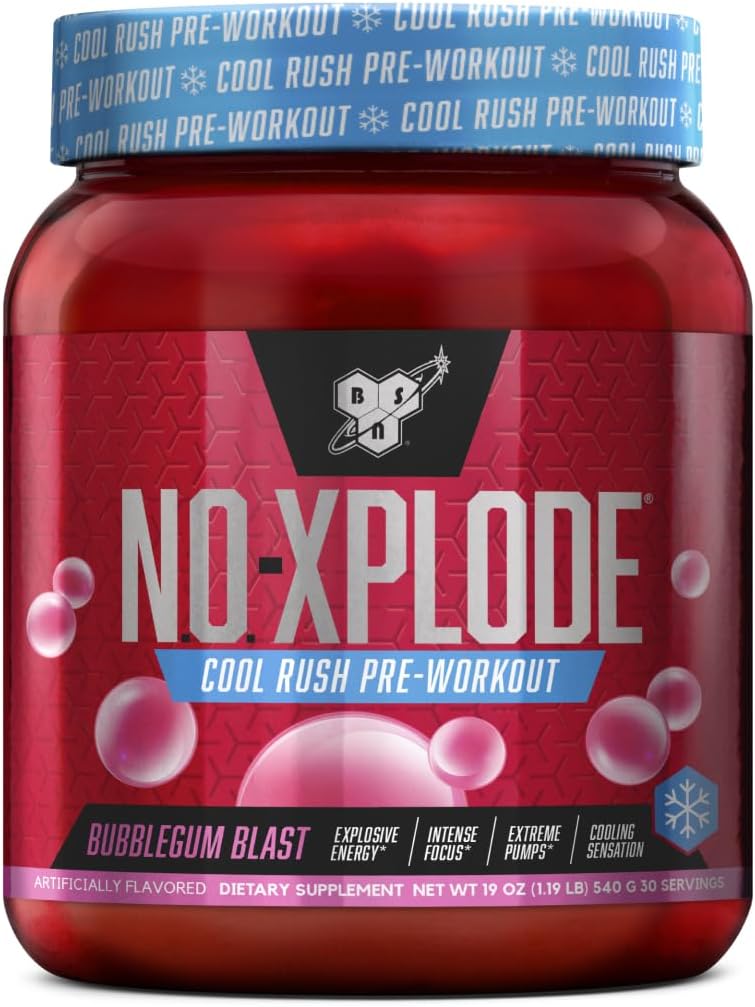 BSN N.O.-XPLODE Pre Workout Powder, Energy Supplement for Men and Women with Creatine and Beta-Alanine, Flavor: Fruit Punch, 30 Servings Nirvana Guru