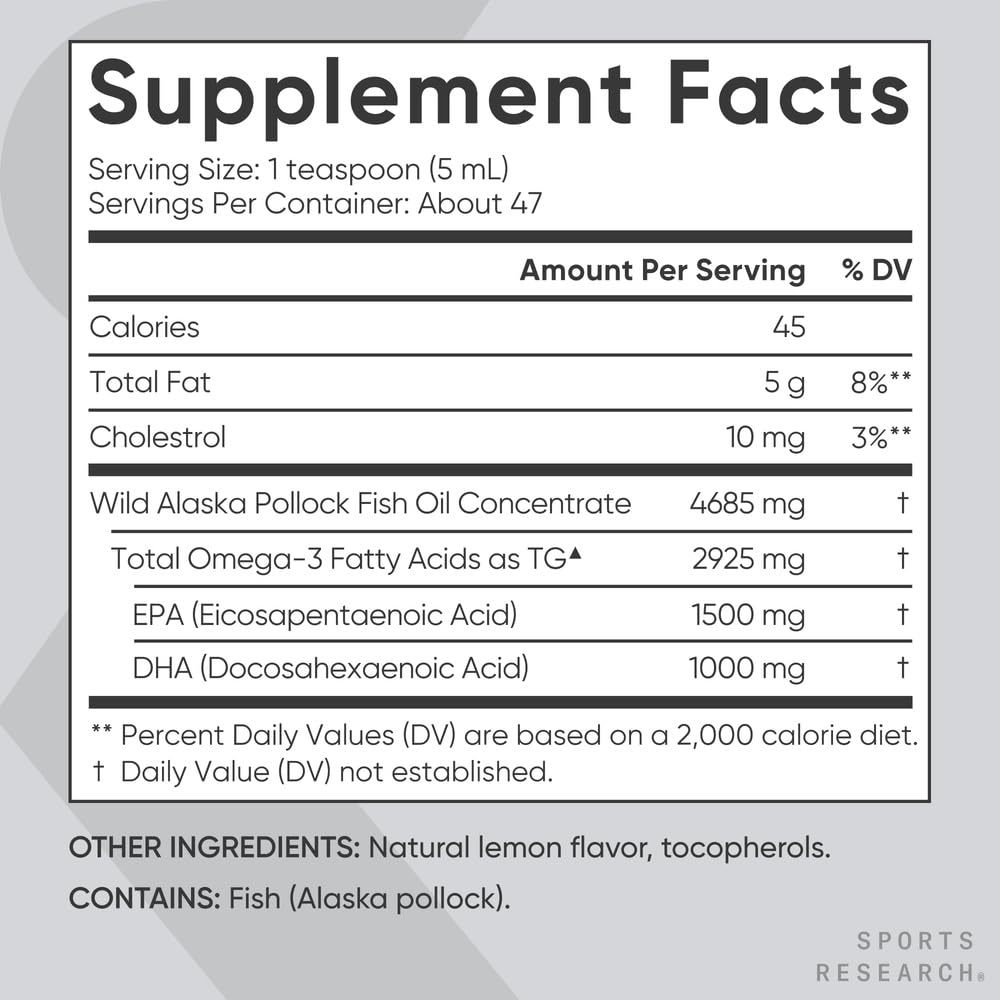Sports Research Total Omega-3 Fish Oil from Wild Sockeye Salmon, Alaska Pollock, Antarctic Krill, Astaxanthin + Phospholipids & Wax Esters for Absorption | 960mg of EPA & DHA - Fresh Lemon Scent (120 - Nirvana Guru