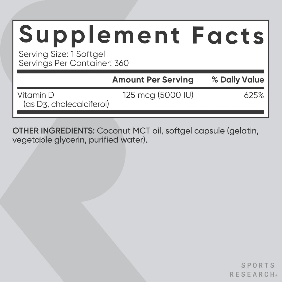 Sports Research Vitamin D3 - Nirvana Guru