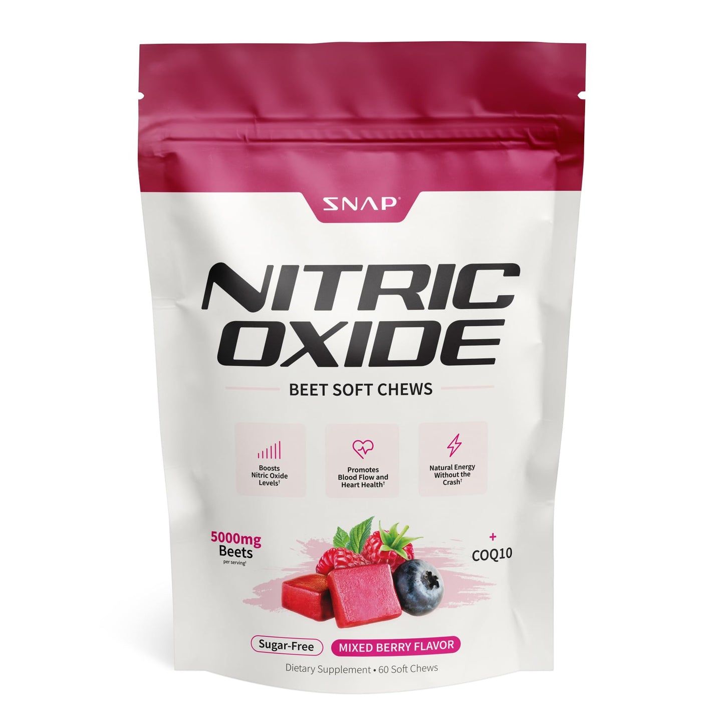 Snap Supplements Organic Beet Root Powder, Nitric Oxide Supplements for Men & Women, Beets, Pomegranate, B Vitamins & Red Spinach, Energy, Heart Health & Circulation Support, 30 Servings, Mixed Berry Nirvana Guru