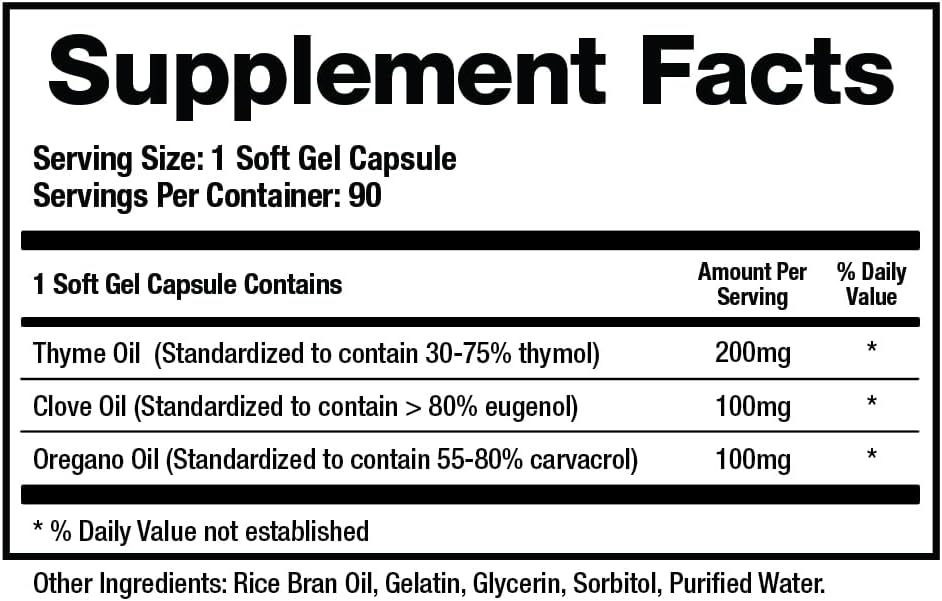 BioMatrix Oil Blend of Thyme, Oregano, Clove, Digestive Supplement for Men and Women, GI Repair Softgels | Microb-Defend (90 Capsules) Nirvana Guru