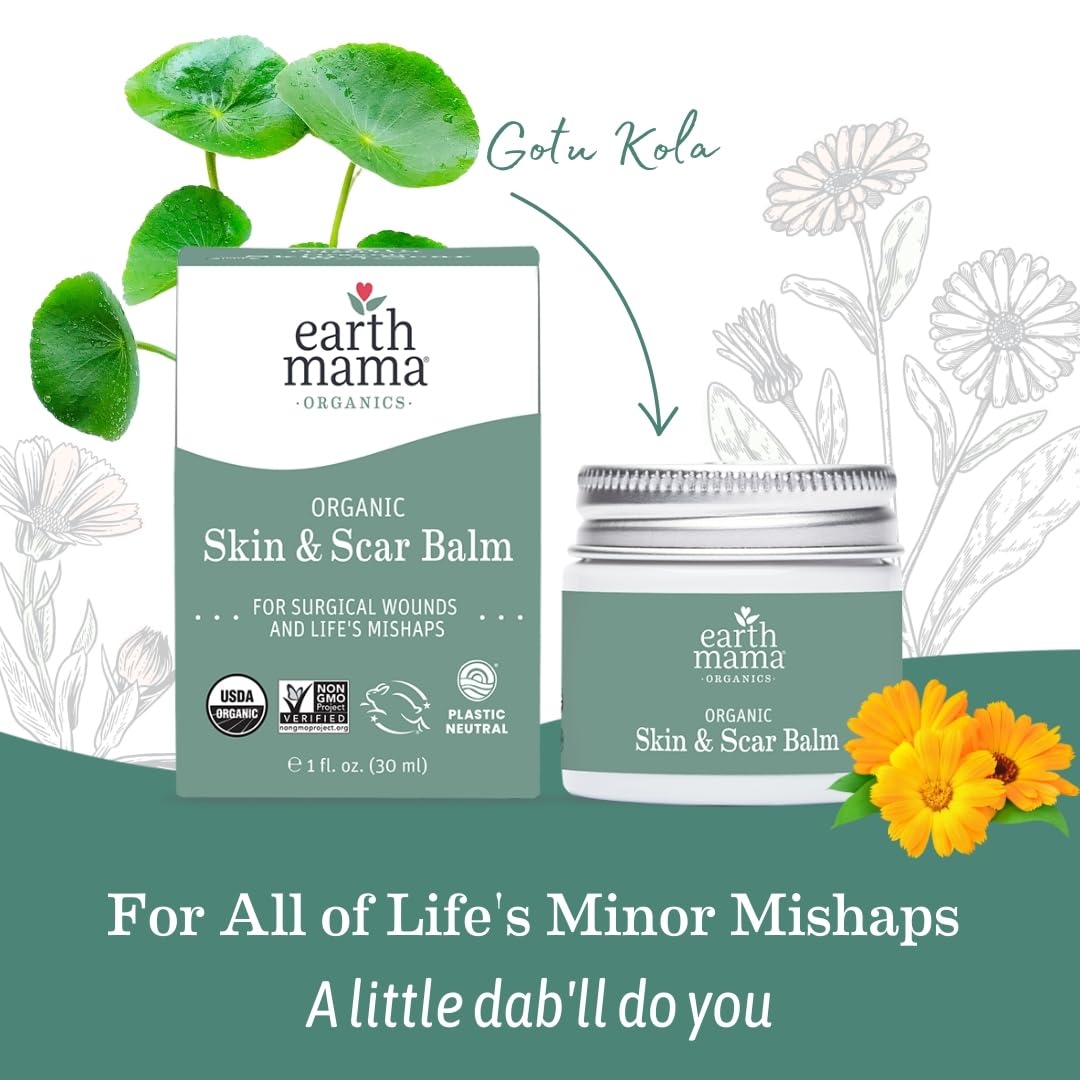 Earth Mama Organic Skin & Scar Balm |C-Section Recovery Skin Care, Pregnancy Stretch Mark Scar Cream with Organic Jojoba Oil, Tamanu Oil & Gotu Kola Nirvana Guru