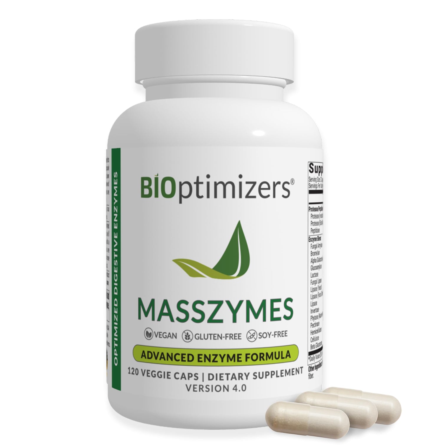 BiOptimizers MassZymes - Complete Digestive Enzymes Supplement for Gut Health - Bloating Relief for Men and Women - Lipase Amylase Bromelain Digestive Enzymes (250 Capsules) Nirvana Guru