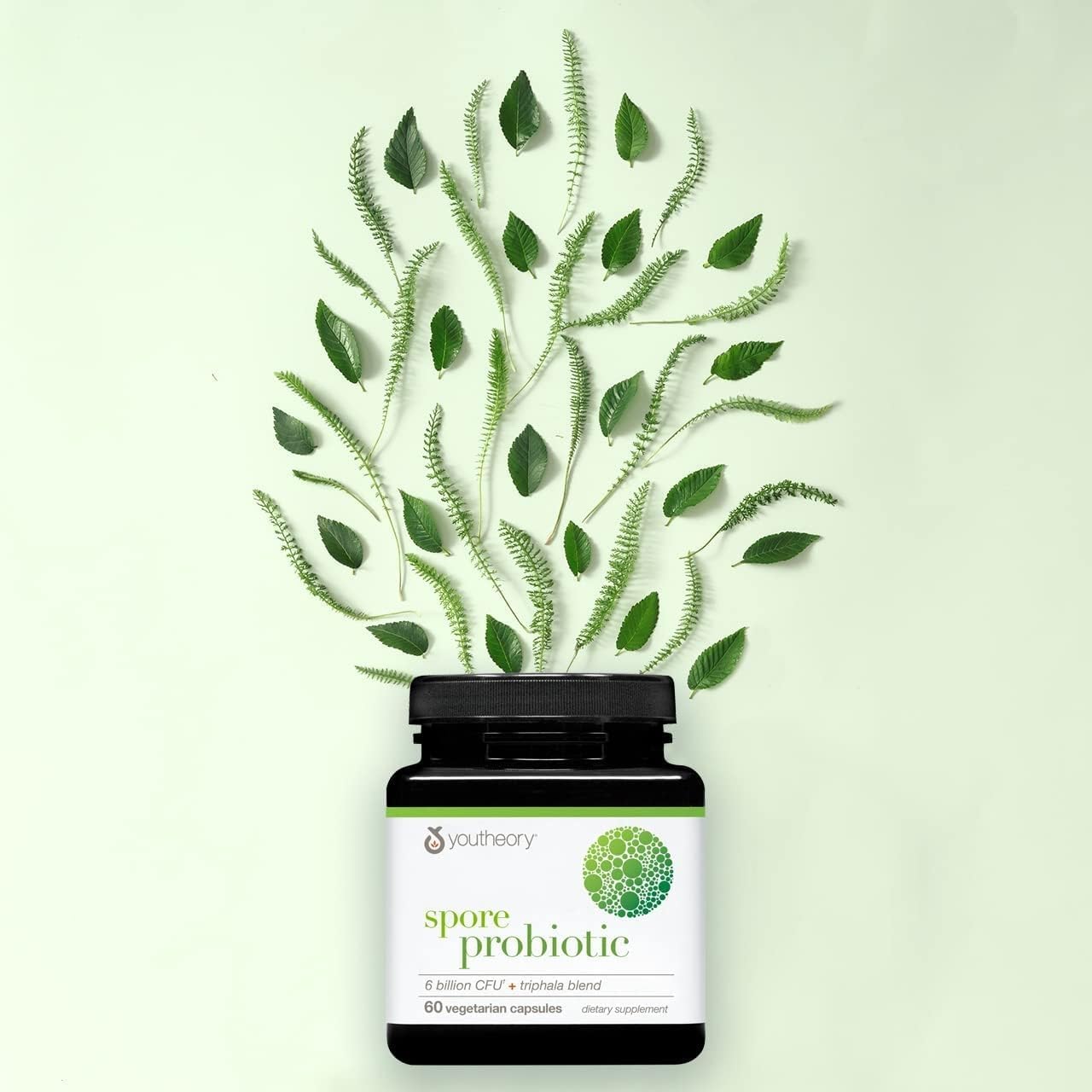 Youtheory Spore Probiotic - 6 Billion CFU - Probiotic Digestive Supplement* - Resists Stomach Acid Breakdown* - Dairy, Gluten & Soy Free - 60 Vegetarian Capsules - Nirvana Guru