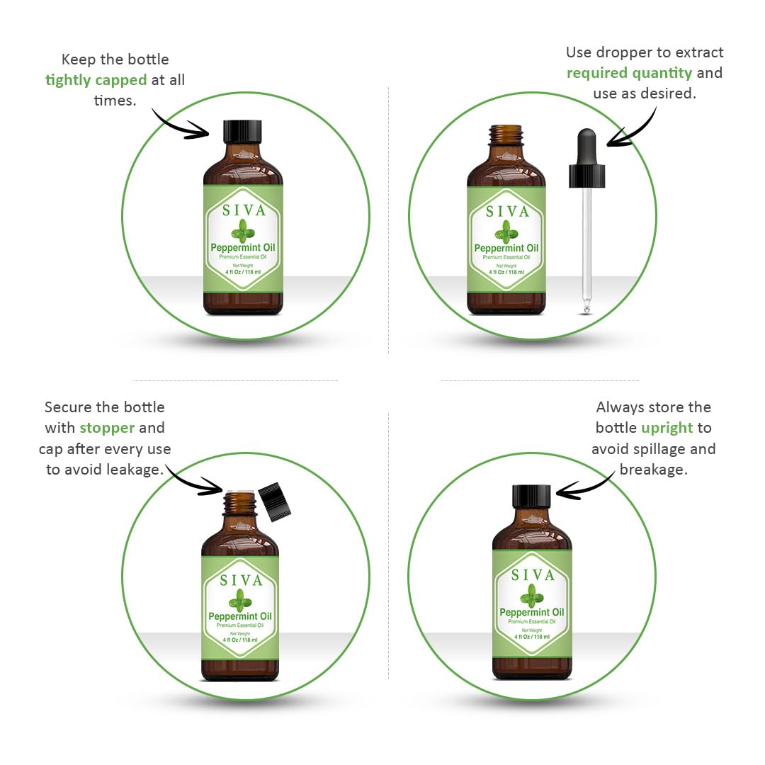 SIVA Lavender Essential Oil - 4 Fl Oz – Natural Lavender Oil - for Diffuser, Face, Skin Care, Aromatherapy, Hair Care, Scalp and Body Massage - with Dropper - Nirvana Guru