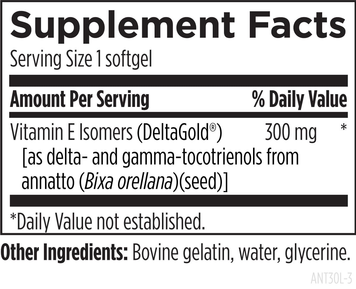 Designs for Health Annatto-E 300mg Tocotrienols Vitamin E - Delta + Gamma Tocotrienols to Support Heart Health, Eye Health, Healthy Aging - DeltaGold Antioxidants Supplement (60 Vitamin E Softgels) Nirvana Guru