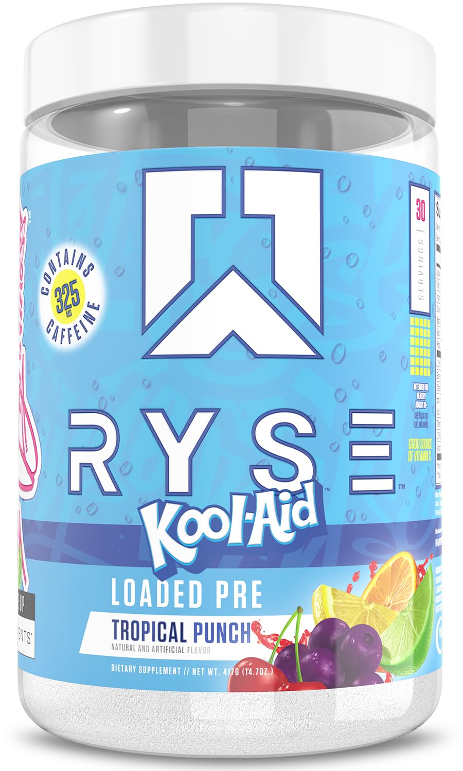 RYSE Loaded Pre Workout Powder - Ring Pop Cherry - Daily Pre-Workout for Men & Women with 325mg Caffeine, Beta Alanine, and Citrulline for Pump, Focus, and Energy - 30 Servings Nirvana Guru