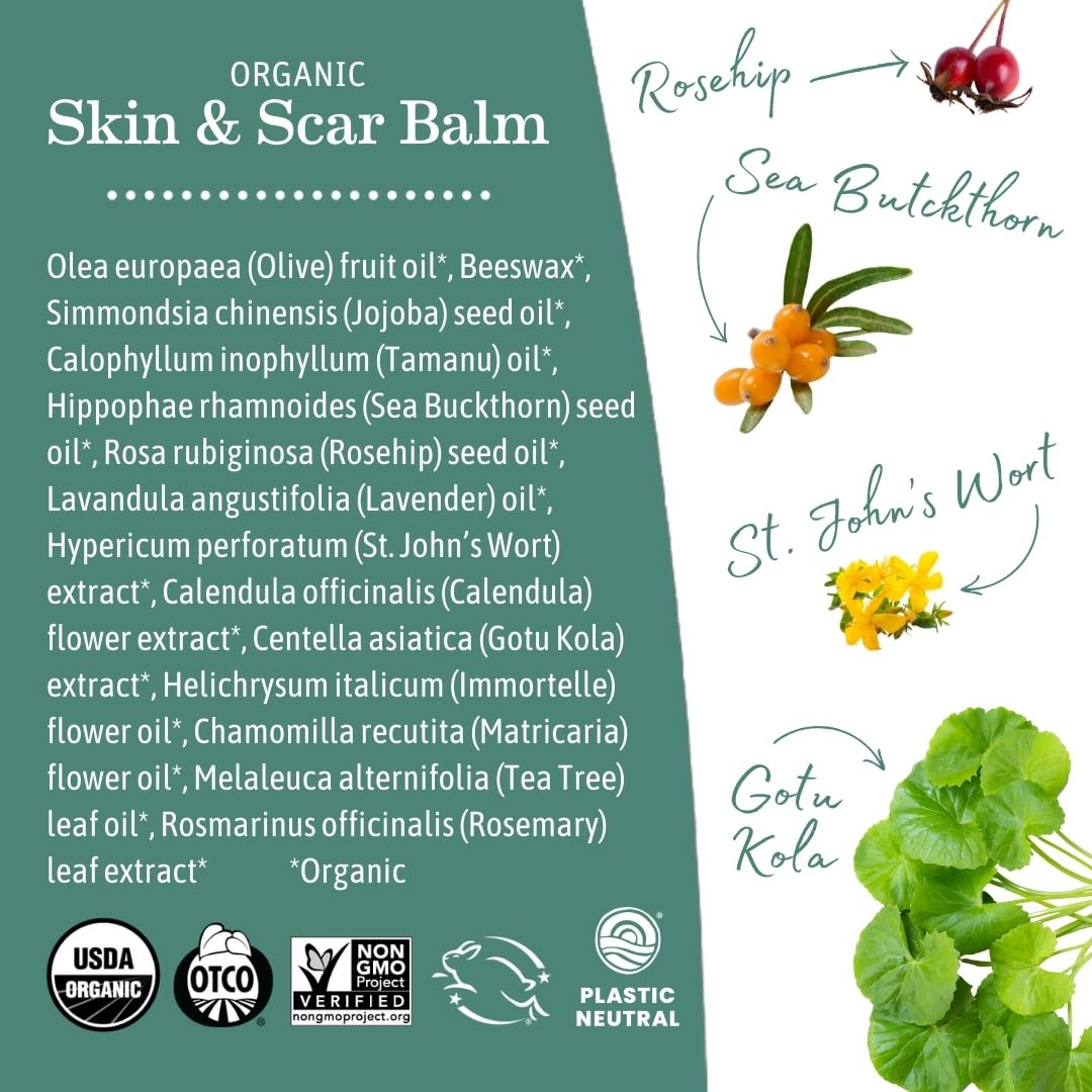 Earth Mama Organic Skin & Scar Balm |C-Section Recovery Skin Care, Pregnancy Stretch Mark Scar Cream with Organic Jojoba Oil, Tamanu Oil & Gotu Kola Nirvana Guru