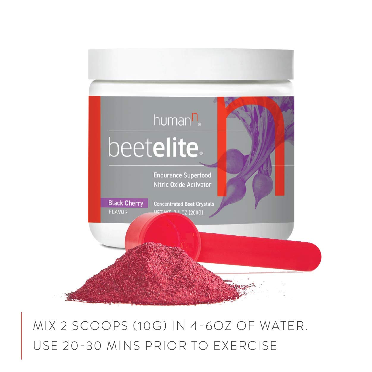 HumanN SuperBeets Sport Endurance Pre Workout Powder – NSF Certified – Nitric Oxide Supplement – Caffeine, Creatine & Stimulant Free Energy – Wild Cherry Flavor, 20 Servings - Nirvana Guru
