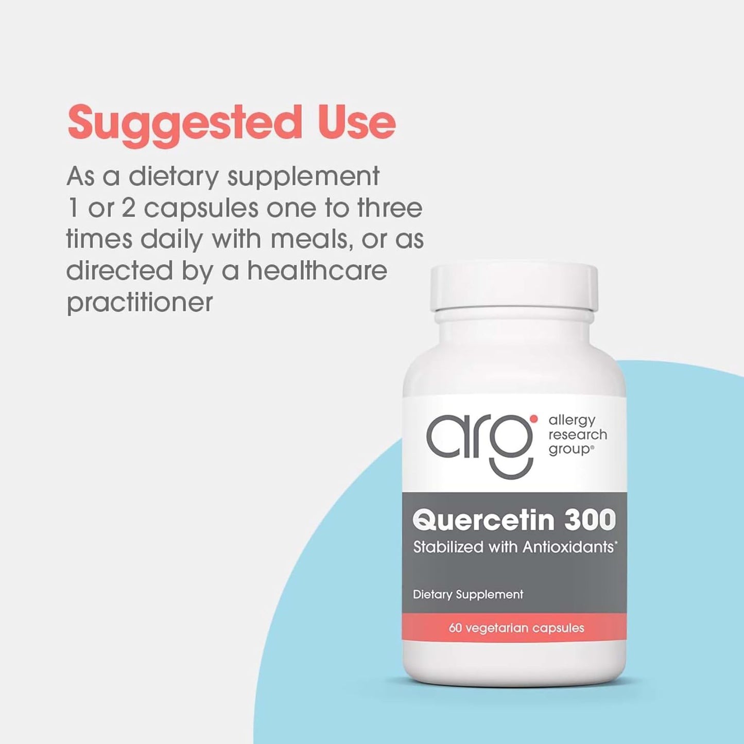 Allergy Research Group Quercetin 300 Dietary Supplement - Immune Support, Stabilized with Antioxidants, Bioflavonoid, Mast Cell, Hypoallergenic, Delayed-Release, Vegetarian Capsules - 60 Count Nirvana Guru