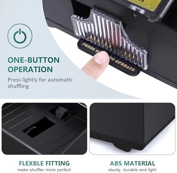 Automatic Card Shuffler, Battery Operated Card Dealer Machine, Electric Casino Card Shuffler for UNO, Blackjack, Texas Hold'em, Home Card Games nirvanaguru