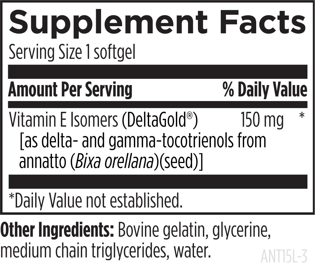Designs for Health Annatto-E 300mg Tocotrienols Vitamin E - Delta + Gamma Tocotrienols to Support Heart Health, Eye Health, Healthy Aging - DeltaGold Antioxidants Supplement (60 Vitamin E Softgels) Nirvana Guru